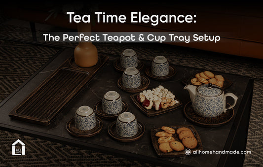 Tea Time Elegance: The Perfect Teapot & Cup Tray Setup