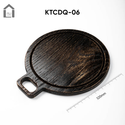 ALIHOME® Dark Wooden Decorative Tray | KTCDQ-06