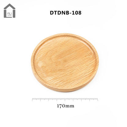 ALIHOME® Oak Round Decorative Tray | Perfume/Candle Holder | Set of 3