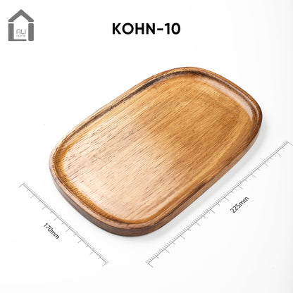 ALIHOME® Vintage Oak Decorative Oval Trays |  Set of 4