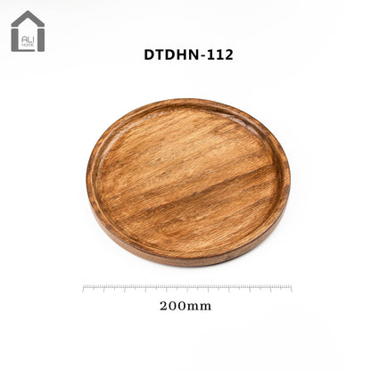 ALIHOME® Dark Oak Round Decorative Serving Plate | Set of 3