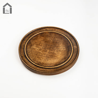 ALIHOME® Dark Wooden 8" Plate | DTHV01HN-32