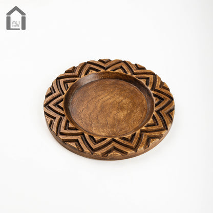 ALIHOME® Dark Wooden 8" Plate | DTHV15HN-31