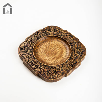 ALIHOME® Dark Wooden 8" Plate | DVHV01HN-29