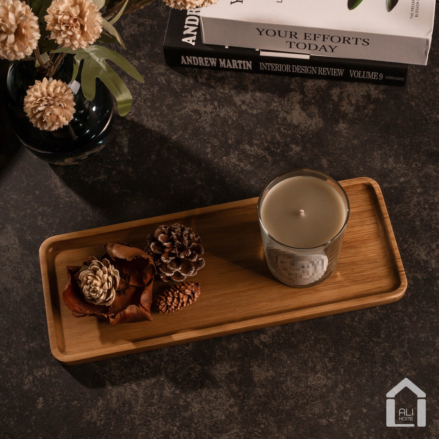 ALIHOME® Rectangle Wooden Decorative Tray | DCNHN-149