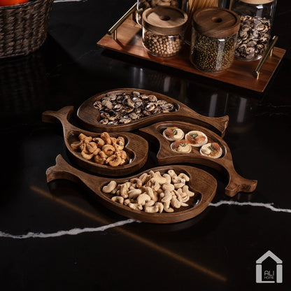 ALIHOME® Oak Fish Shaped Decorative Tray Set | KSCHHN-147