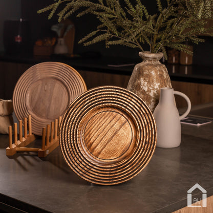 ALIHOME® Dark Wooden 8" Plate | DTHV12HN-121