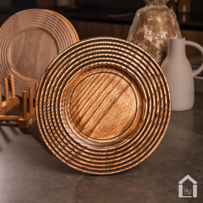 ALIHOME® Dark Wooden 8" Plate | DTHV12HN-121