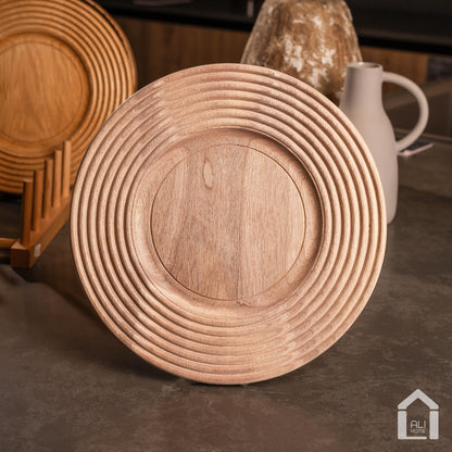 ALIHOME® Walnut Wooden 8" Plate | DTHV12WN-142