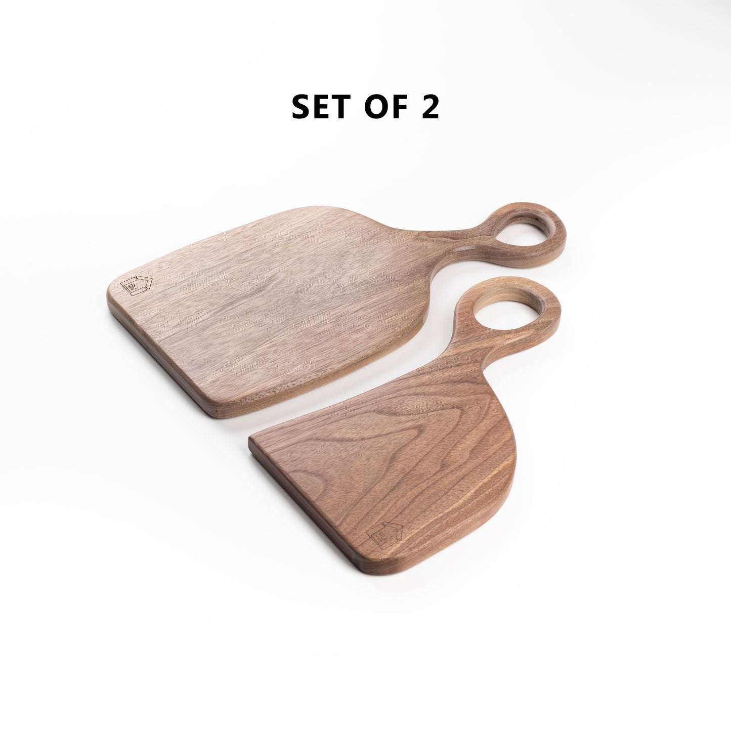 ALIHOME® Walnut Custom Shaped Decorative Tray | Set of 2