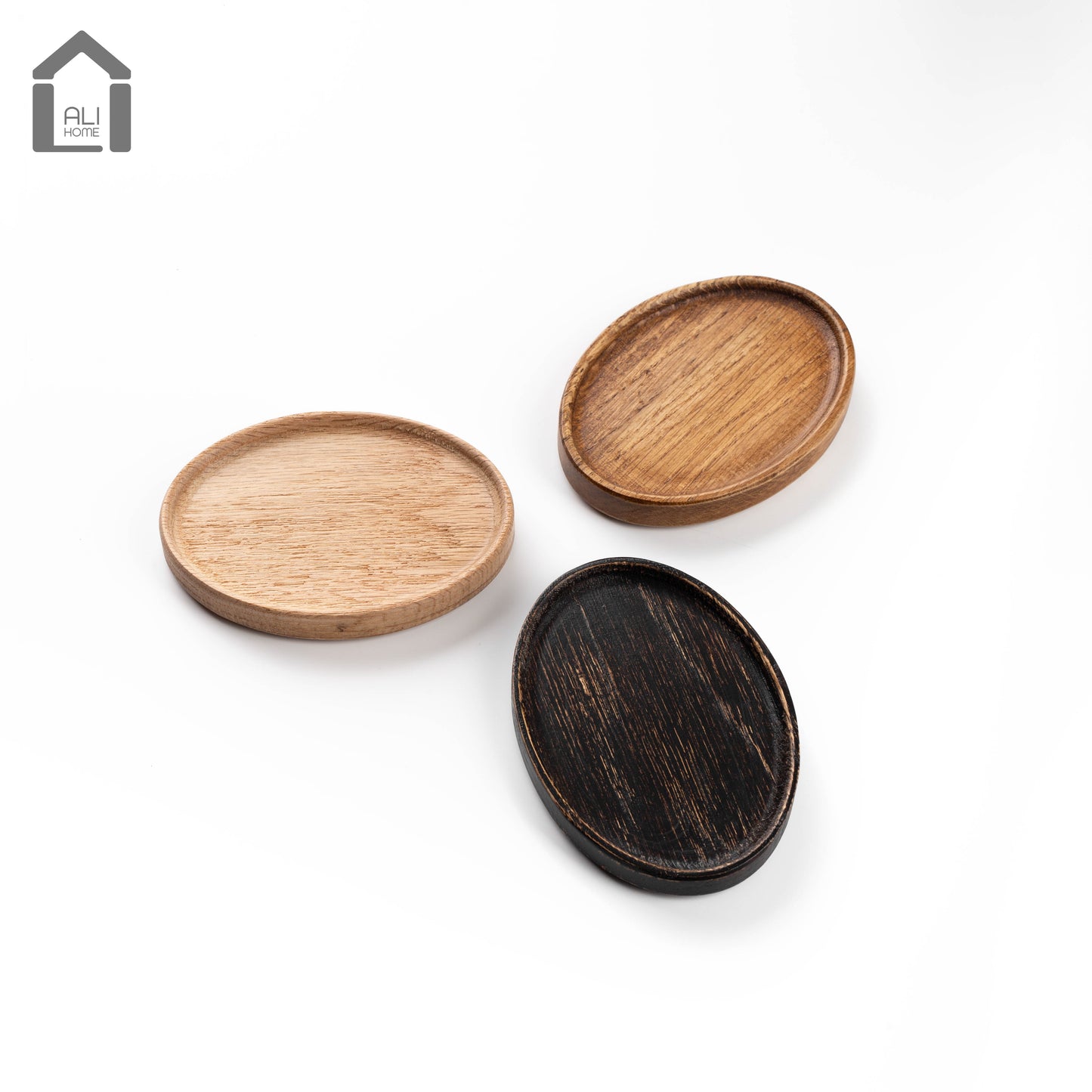 ALIHOME® Oak Custom Shaped Decorative Tray Set | KNO03NHC-148