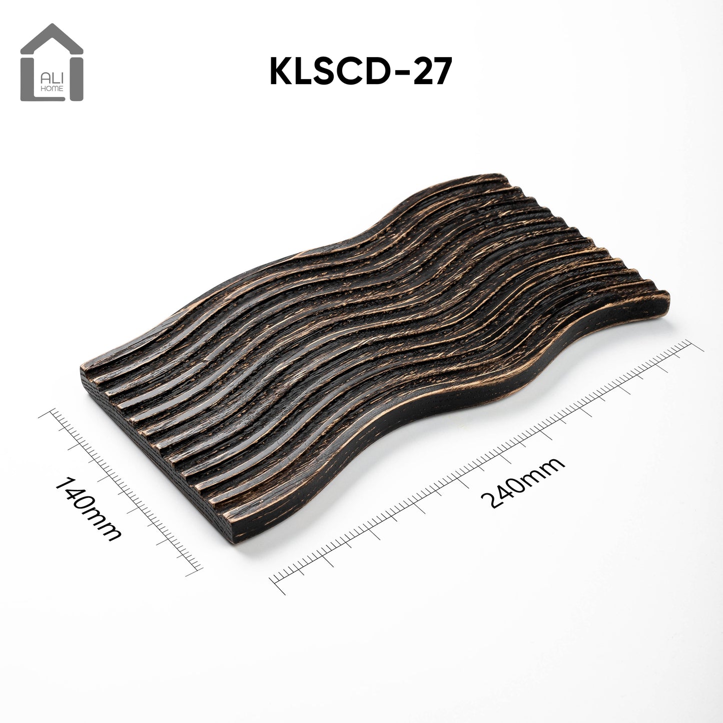 ALIHOME® Dark Wooden Ocean Wave Decorative Tray | KLSCD-27