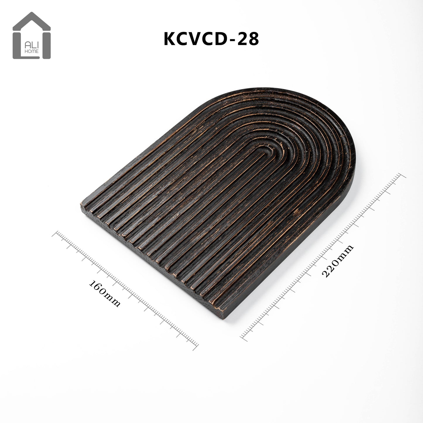 ALIHOME® Dark Wooden Rainbow Shaped Decorative Tray | KCVCD-28