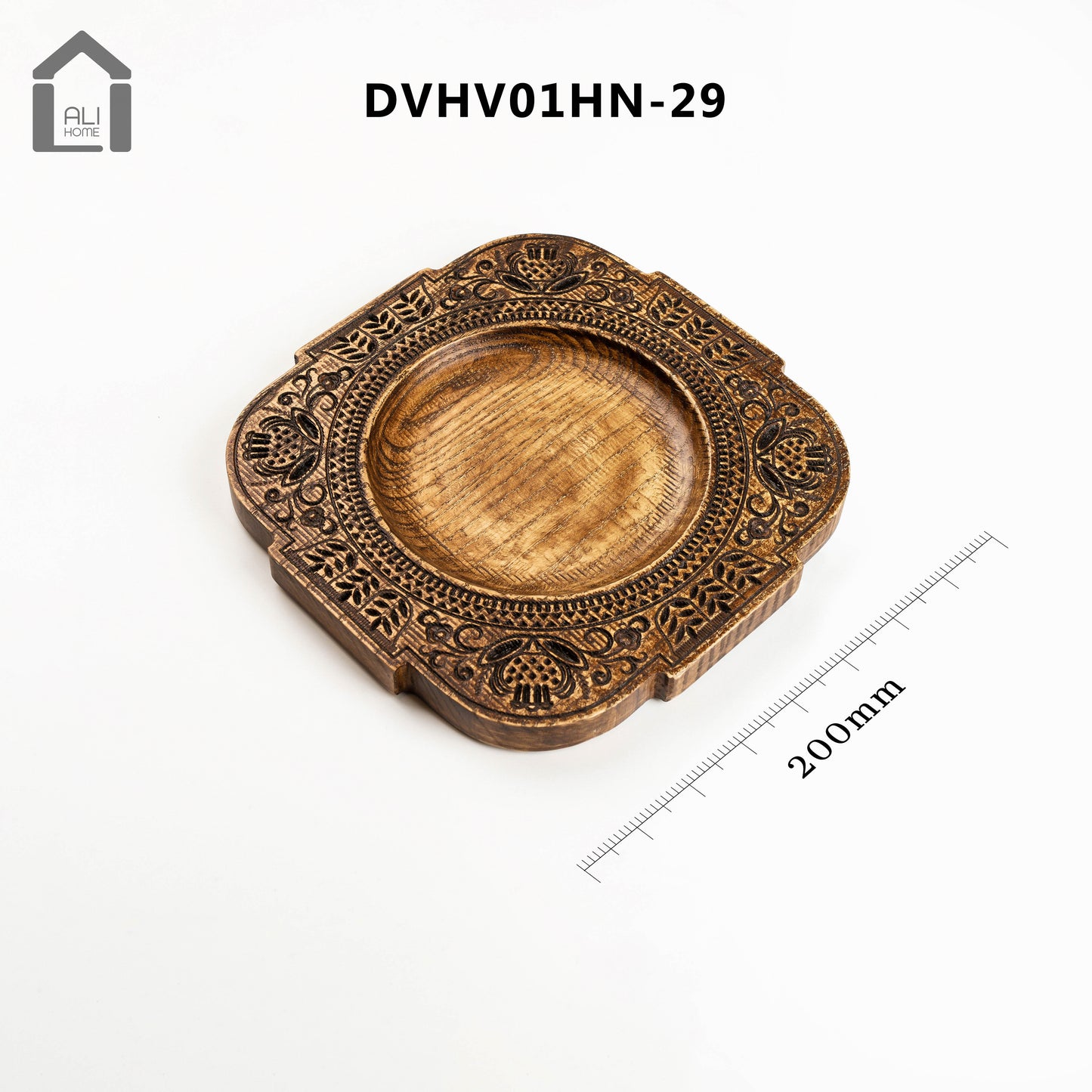 ALIHOME® Dark Wooden 8" Plate | DVHV01HN-29