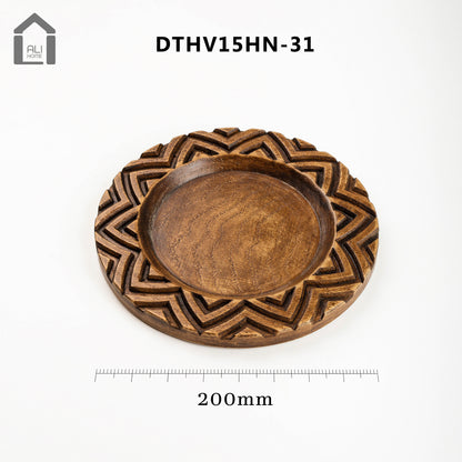 ALIHOME® Dark Wooden 8" Plate | DTHV15HN-31