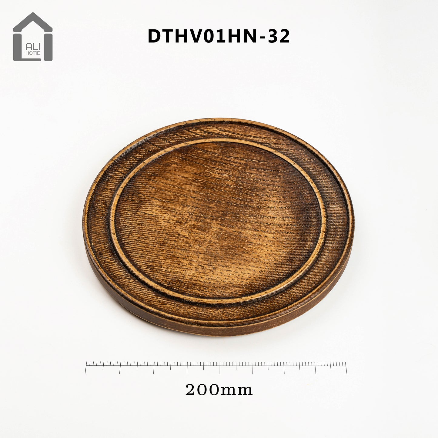 ALIHOME® Dark Wooden 8" Plate | DTHV01HN-32