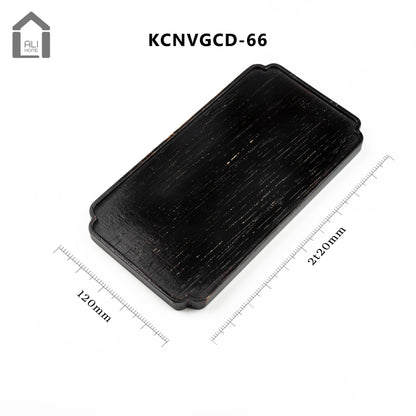 ALIHOME® Dark Wooden Curved Edges Rectangle Decorative Tray | KCNVGCD-66