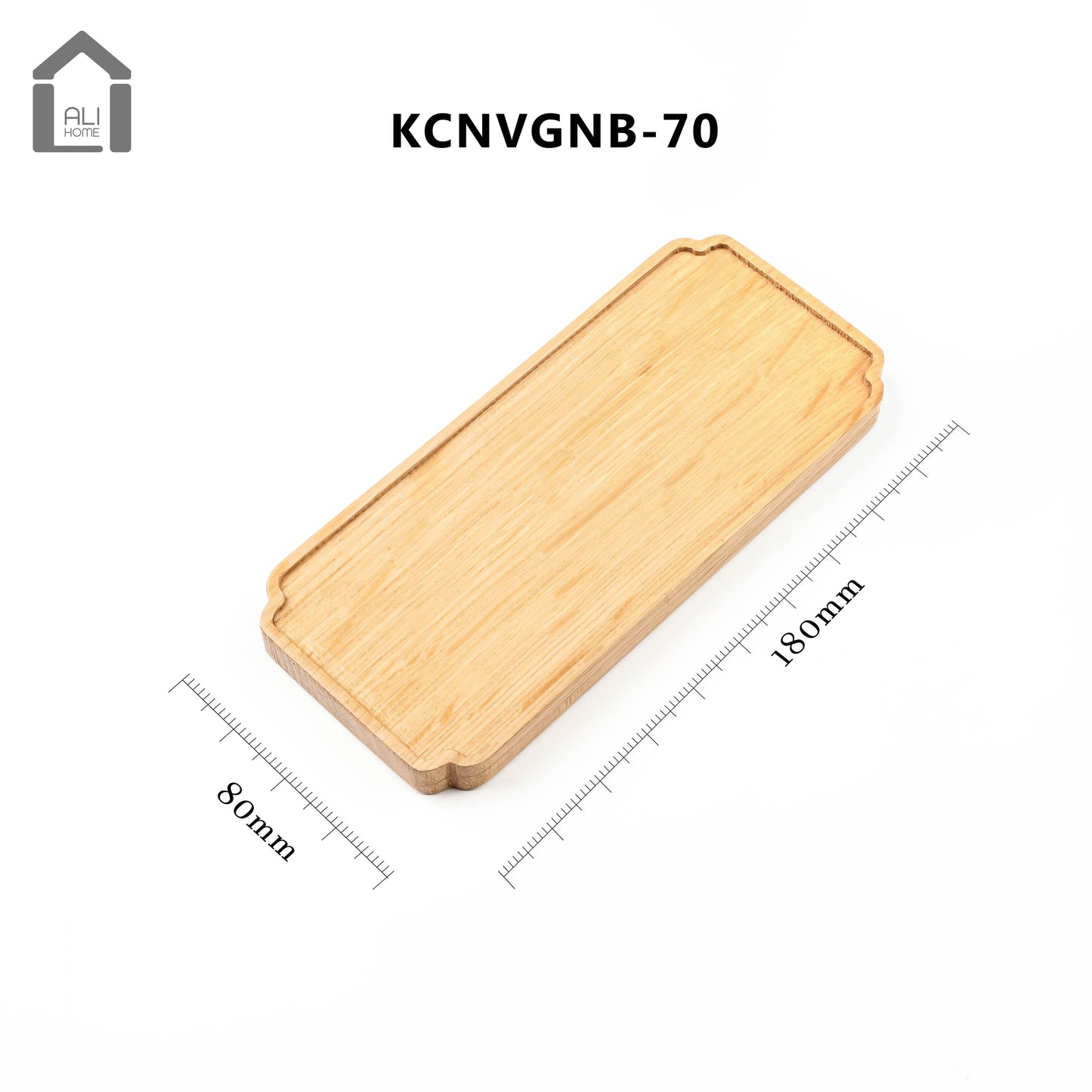 ALIHOME® Dark Wooden Curved Edges Rectangle Decorative Tray | KCNVGNB-70