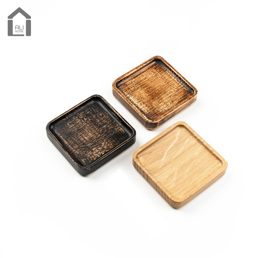 ALIHOME® Oak Square Decorative Tray Set | KNV02NHC-130