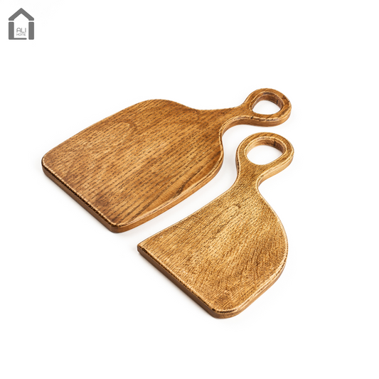 ALIHOME® Oak Custom Shaped Decorative Tray | Set of 2