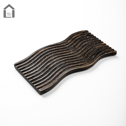 ALIHOME® Dark Wooden Ocean Wave Decorative Tray | KLSCD-27