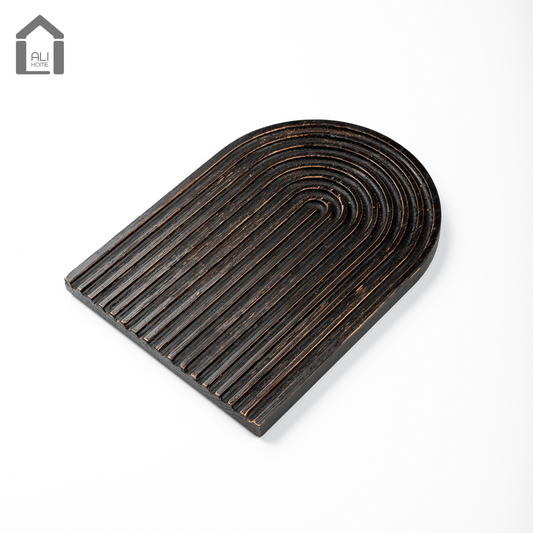 ALIHOME® Dark Wooden Rainbow Shaped Decorative Tray | KCVCD-28