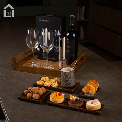 ALIHOME® Vintage Wooden Rectangle Decorative Tray | KCNHN-15