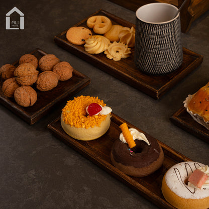 ALIHOME® Vintage Wooden Rectangle Decorative Tray | KCNHN-15