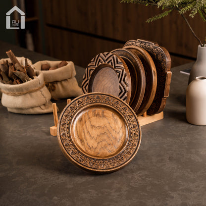 ALIHOME® Dark Wooden 8" Plate | DTHV09HN-30