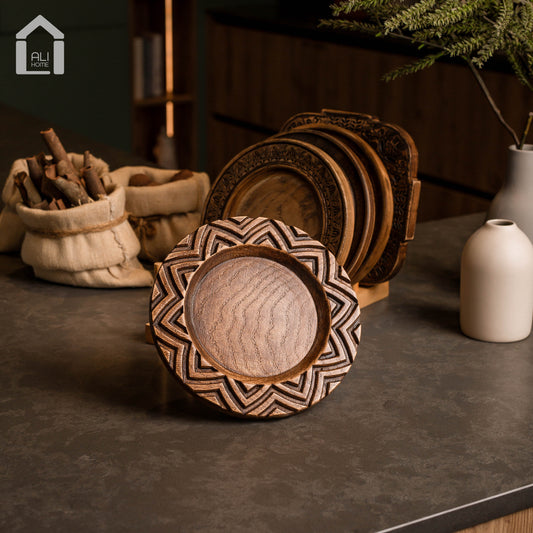 ALIHOME® Dark Wooden 8" Plate | DTHV15HN-31