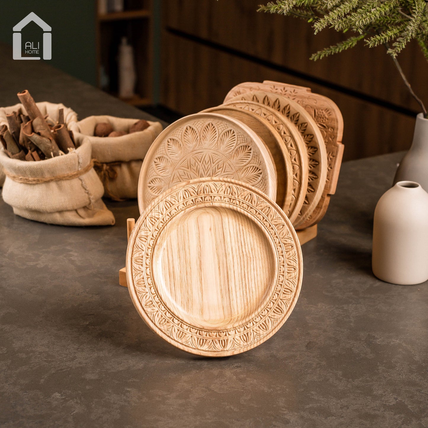 ALIHOME® Light Wooden 8" Plate | DTHV09NB-38