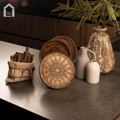 ALIHOME® Dark Wooden 8" Plate | DTHV17HN-127